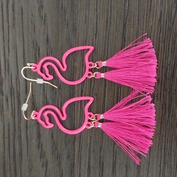 Hot Pink Flamingo Earrings. - Picture 2 of 3